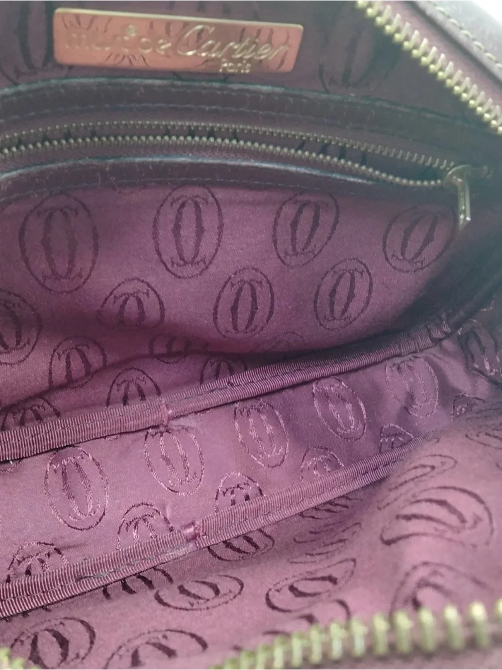 Cartier Shoulder Bag Bordeaux Leather